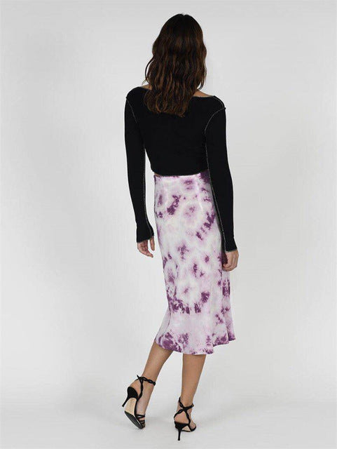 Dream Maker Purple Tie Dye Midi Skirt | VYEN