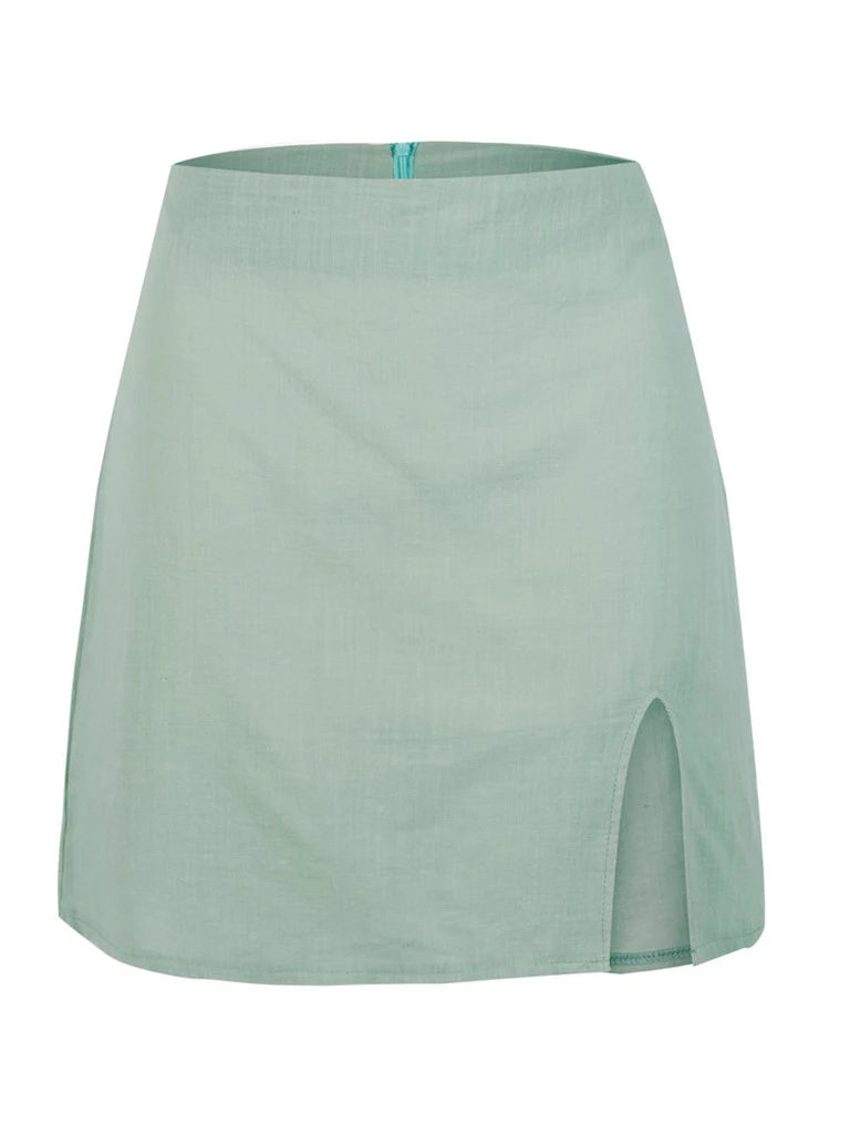 Lovers Mini Skirt in Light Green - VYEN