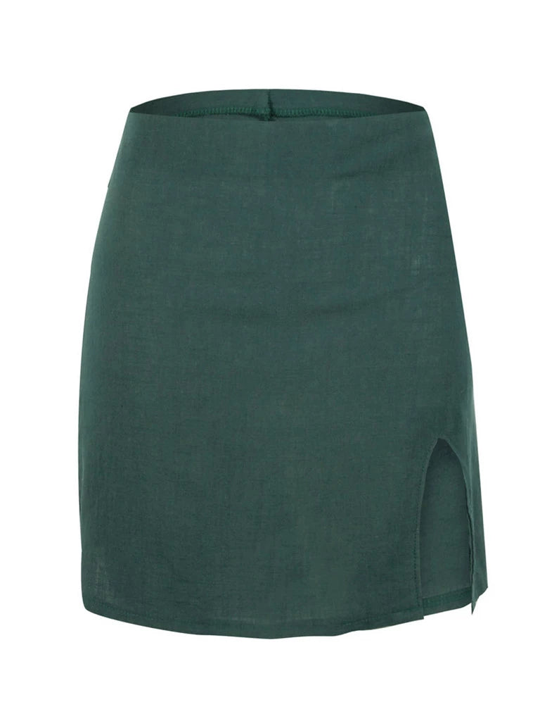 Lovers Mini Skirt in Dark Green - VYEN