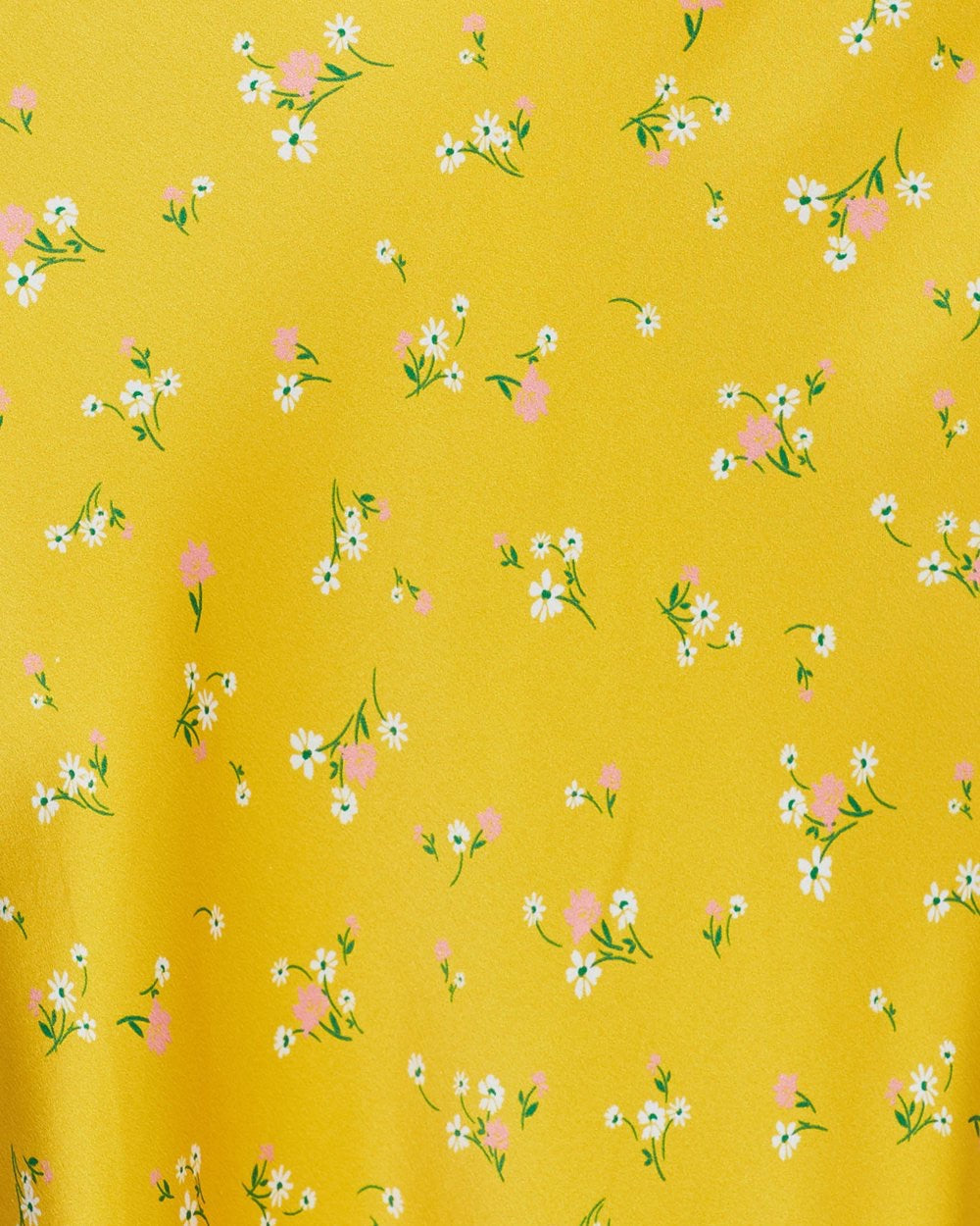 Dahlia Floral Satin Midi Skirt in Yellow | VYEN